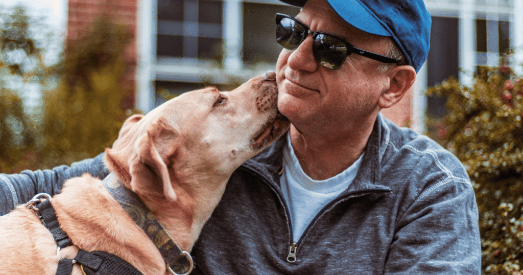 Pet showing signs of stress and needing body relaxation